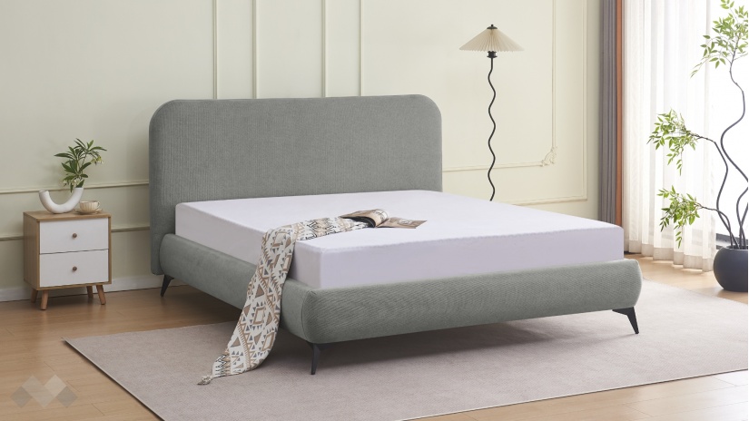 Тапицирана спалня 160/200 Елван с включен матрак Sleep Nuvia 160/200 светло сив - изглед 1