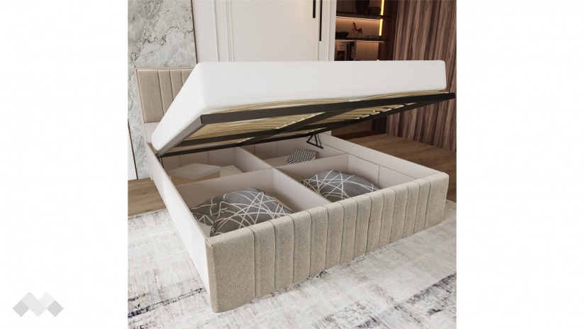 Спалня 180/200 Еридан кашмир с капучино мат - изглед 2