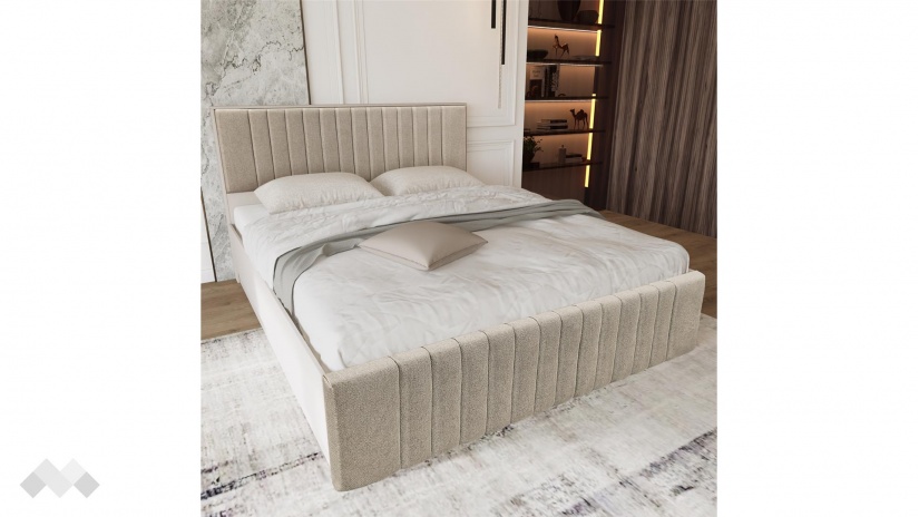 Спалня 180/200 Еридан кашмир с капучино мат - изглед 1