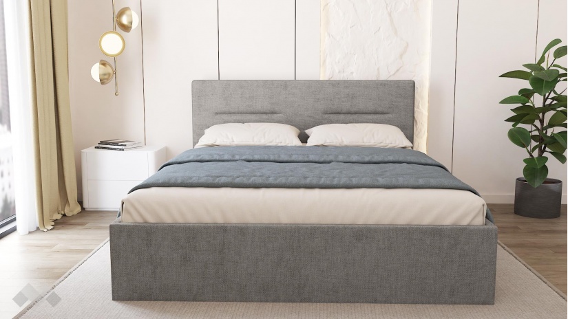 Тапицирана спалня 160/200 Фиорела с включен матрак Бонел 160/200 сив - изглед 2 - МебелМаг Тапицирана спалня 160/200 Фиорела с включен матрак Бонел 160/200 сив - изглед 2