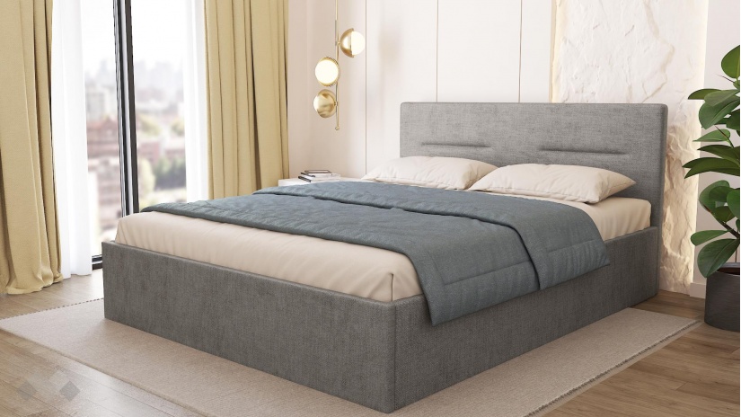 Тапицирана спалня 160/200 Фиорела с включен матрак Бонел 160/200 сив - изглед 1 - МебелМаг Тапицирана спалня 160/200 Фиорела с включен матрак Бонел 160/200 сив - изглед 1