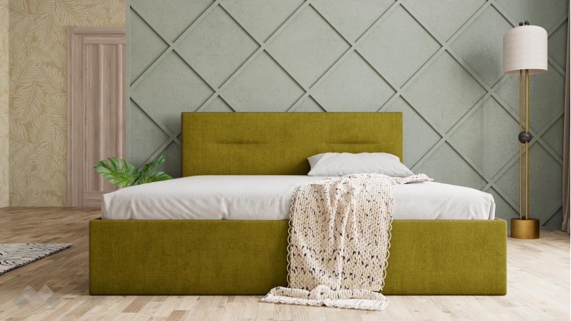 Тапицирана спалня 160/200 Фиорела с включен матрак Бонел 160/200 зелен - изглед 2 - МебелМаг Тапицирана спалня 160/200 Фиорела с включен матрак Бонел 160/200 зелен - изглед 2