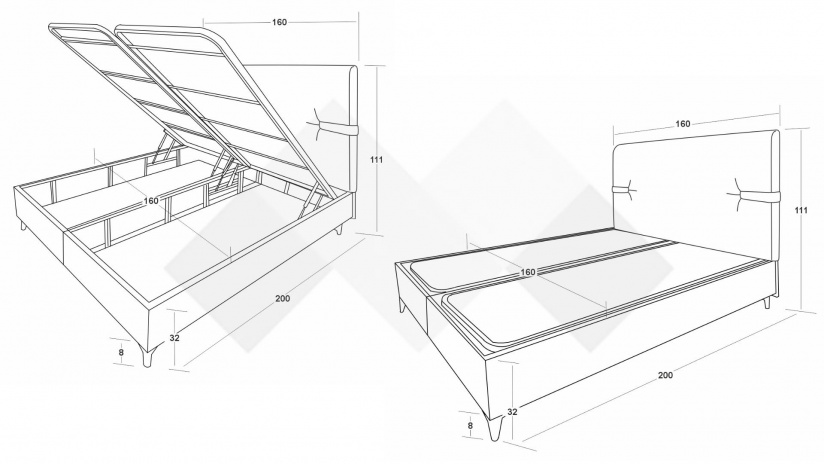 Боксспринг легло 160/200 Геника с включен матрак Sleep Nuvia 160/200 кафяв - изглед 4