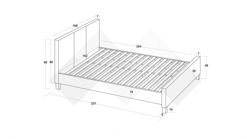 Тапицирана спалня 160/200 Гера с включен матрак Sleep Nuvia 160/200 кафяв - изглед 3