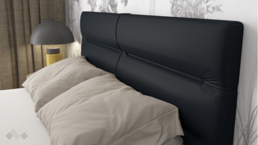 Тапицирана спалня 160/200 Ивалина с включен матрак Бонел 160/200 черна - изглед 3 - МебелМаг Тапицирана спалня 160/200 Ивалина с включен матрак Бонел 160/200 черна - изглед 3