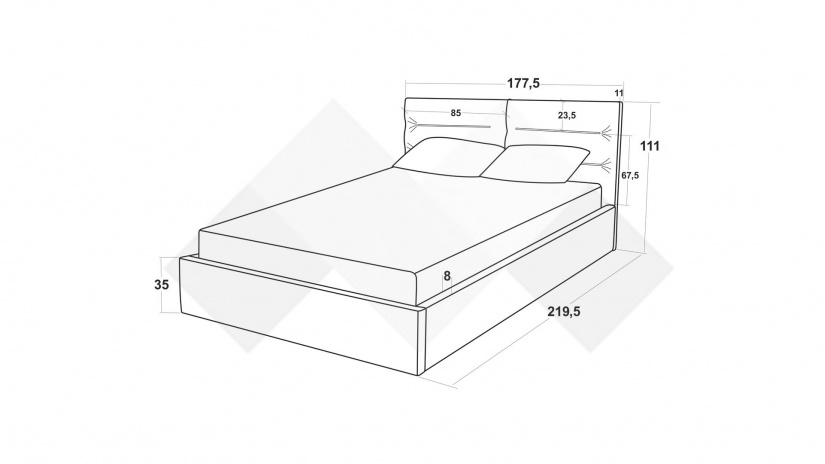 Тапицирана спалня 160/200 Ивалина с включен матрак Бонел 160/200 кафяв - изглед 4 - МебелМаг Тапицирана спалня 160/200 Ивалина с включен матрак Бонел 160/200 кафяв - изглед 4