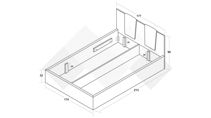 Тапицирана спалня 160/200 Камеа с включен матрак Бонел 160/200 черна със сребристо - изглед 3 - МебелМаг Тапицирана спалня 160/200 Камеа с включен матрак Бонел 160/200 черна със сребристо - изглед 3