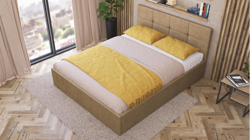 Тапицирана спалня 160/200 Камил с включен матрак Бонел 160/200 бежов - изглед 3 - МебелМаг Тапицирана спалня 160/200 Камил с включен матрак Бонел 160/200 бежов - изглед 3