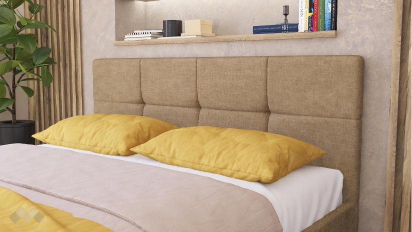 Тапицирана спалня 160/200 Камил с включен матрак Бонел 160/200 бежов - изглед 5 - МебелМаг Тапицирана спалня 160/200 Камил с включен матрак Бонел 160/200 бежов - изглед 5