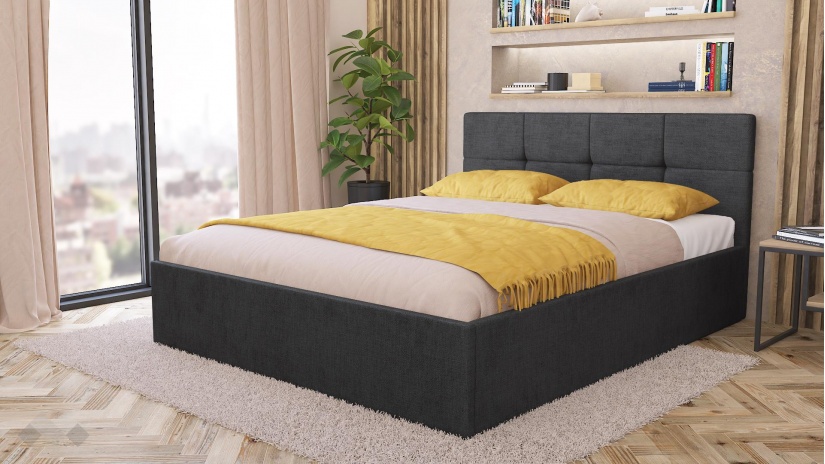 Тапицирана спалня 160/200 Камил с включен матрак Бонел 160/200 графит - изглед 1 - МебелМаг Тапицирана спалня 160/200 Камил с включен матрак Бонел 160/200 графит - изглед 1