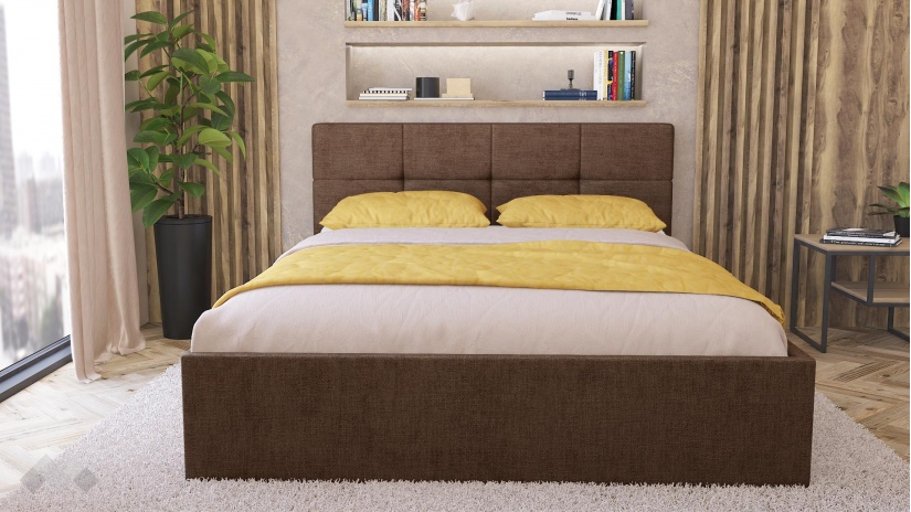 Тапицирана спалня 160/200 Камил с включен матрак Бонел 160/200 кафяв - изглед 2 - МебелМаг Тапицирана спалня 160/200 Камил с включен матрак Бонел 160/200 кафяв - изглед 2