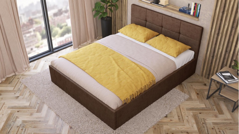 Тапицирана спалня 160/200 Камил с включен матрак Бонел 160/200 кафяв - изглед 3 - МебелМаг Тапицирана спалня 160/200 Камил с включен матрак Бонел 160/200 кафяв - изглед 3