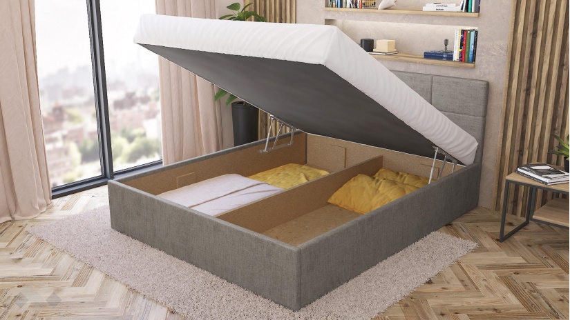 Тапицирана спалня 160/200 Камил с включен матрак Бонел 160/200 сив - изглед 4 - МебелМаг Тапицирана спалня 160/200 Камил с включен матрак Бонел 160/200 сив - изглед 4