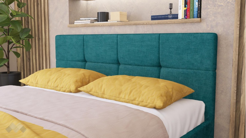 Тапицирана спалня 160/200 Камил с включен матрак Бонел 160/200 тюркоаз - изглед 5 - МебелМаг Тапицирана спалня 160/200 Камил с включен матрак Бонел 160/200 тюркоаз - изглед 5