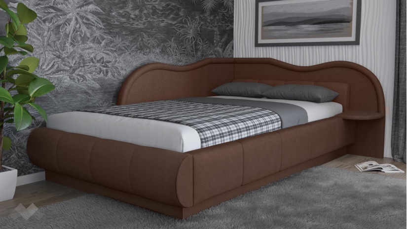 Тапицирана спалня 120/190 Марта с включен матрак Бонел 120/190 кафяв - изглед 1 - МебелМаг Тапицирана спалня 120/190 Марта с включен матрак Бонел 120/190 кафяв - изглед 1