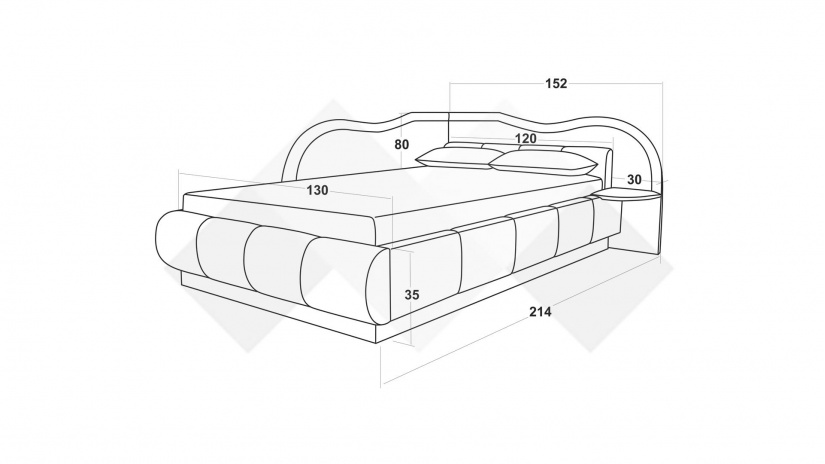 Тапицирана спалня 120/190 Марта с включен матрак Бонел 120/190 сив - изглед 4 - МебелМаг Тапицирана спалня 120/190 Марта с включен матрак Бонел 120/190 сив - изглед 4