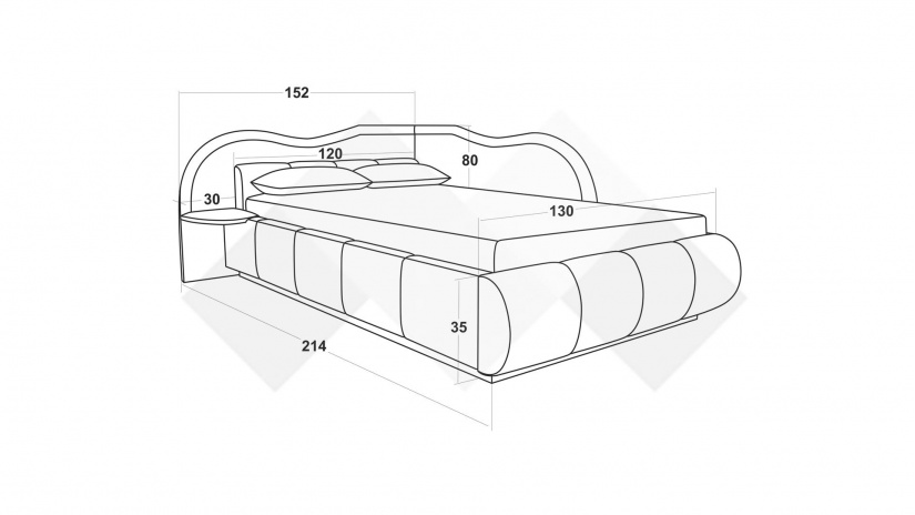 Тапицирана спалня 120/190 Марта с включен матрак Бонел 120/190 кафяв - изглед 4