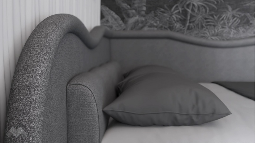 Тапицирана спалня 140/200 Марта с включен матрак Бонел 140/200 сив - изглед 3 - МебелМаг Тапицирана спалня 140/200 Марта с включен матрак Бонел 140/200 сив - изглед 3