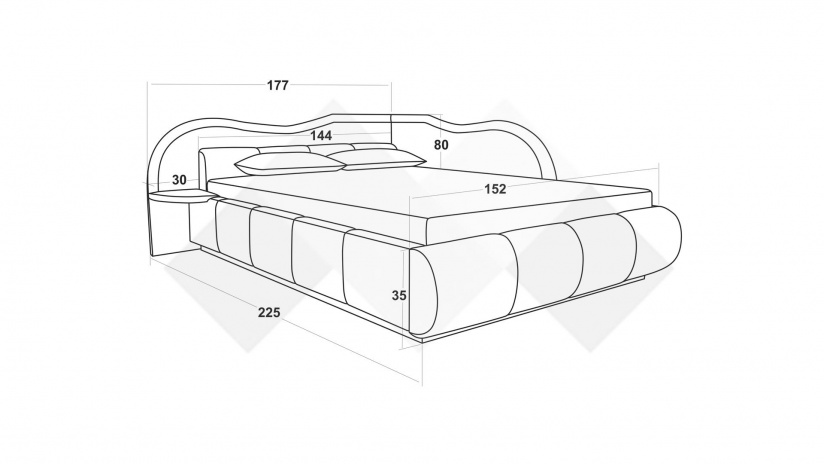 Тапицирана спалня 140/200 Марта с включен матрак Бонел 140/200 сив - изглед 4 - МебелМаг Тапицирана спалня 140/200 Марта с включен матрак Бонел 140/200 сив - изглед 4
