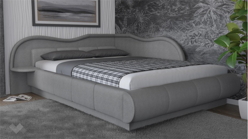 Тапицирана спалня 140/200 Марта с включен матрак Бонел 140/200 сив - изглед 1 - МебелМаг Тапицирана спалня 140/200 Марта с включен матрак Бонел 140/200 сив - изглед 1