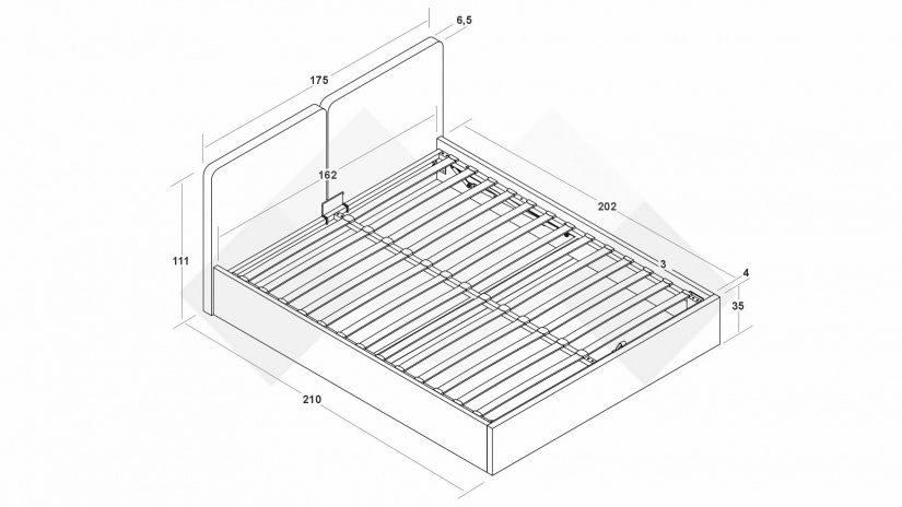 Тапицирана спалня 160/200 Мавира с включен матрак Sleep Nuvia 160/200 син - изглед 4