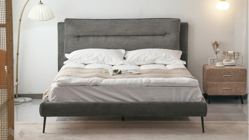 Тапицирана спалня 160/200 Нарелия с включен матрак Sleep Nuvia 160/200 сив - изглед 2