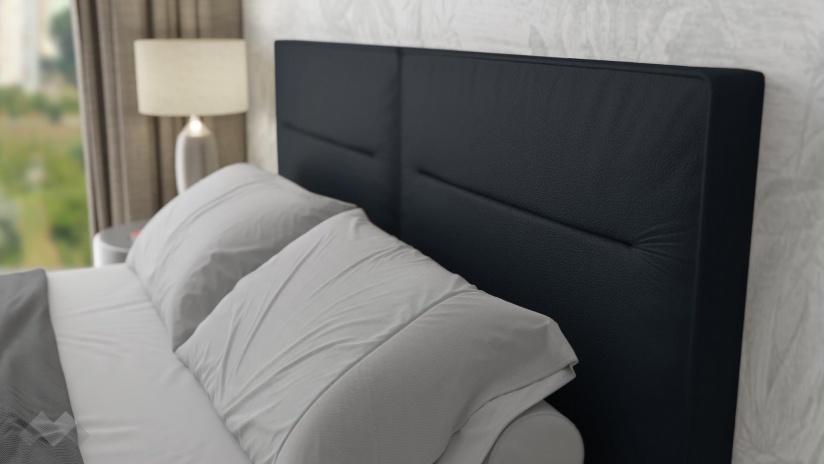 Тапицирана спалня 160/200 Никол с включен матрак Бонел 160/200 черна - изглед 3 - МебелМаг Тапицирана спалня 160/200 Никол с включен матрак Бонел 160/200 черна - изглед 3