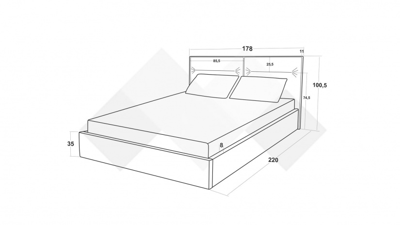 Тапицирана спалня 160/200 Никол с включен матрак Бонел 160/200 кафяв - изглед 4 - МебелМаг Тапицирана спалня 160/200 Никол с включен матрак Бонел 160/200 кафяв - изглед 4