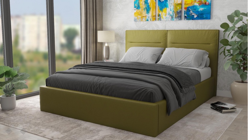 Тапицирана спалня 160/200 Никол с включен матрак Бонел 160/200 зелен - изглед 1 - МебелМаг Тапицирана спалня 160/200 Никол с включен матрак Бонел 160/200 зелен - изглед 1