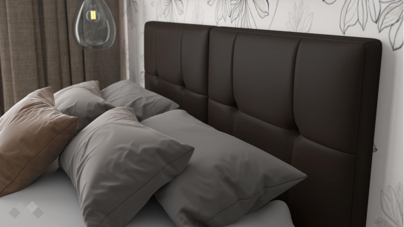 Тапицирана спалня 160/200 Ния с включен матрак Бонел 160/200 кафяв - изглед 3 - МебелМаг Тапицирана спалня 160/200 Ния с включен матрак Бонел 160/200 кафяв - изглед 3