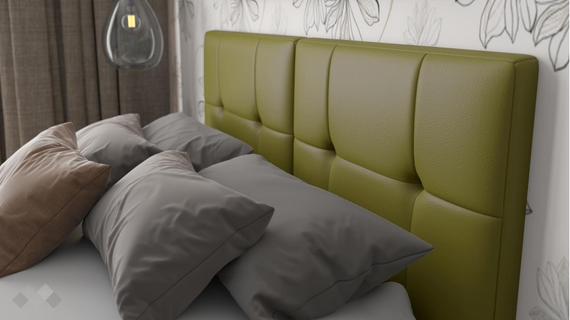 Тапицирана спалня 160/200 Ния с включен матрак Бонел 160/200 зелен - изглед 3 - МебелМаг Тапицирана спалня 160/200 Ния с включен матрак Бонел 160/200 зелен - изглед 3