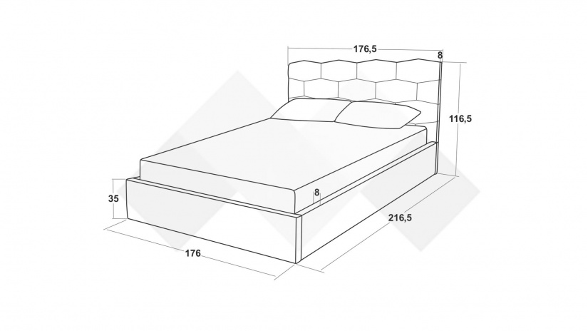 Тапицирана спалня 160/200 Сияна с включен матрак Бонел 160/200 горчица - изглед 4 - МебелМаг Тапицирана спалня 160/200 Сияна с включен матрак Бонел 160/200 горчица - изглед 4