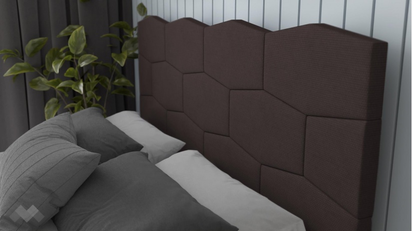 Тапицирана спалня 160/200 Сияна с включен матрак Бонел 160/200 кафяв - изглед 3 - МебелМаг Тапицирана спалня 160/200 Сияна с включен матрак Бонел 160/200 кафяв - изглед 3