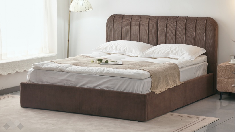 Тапицирана спалня 160/200 Виона с включен матрак Sleep Nuvia 160/200 кафяв - изглед 1