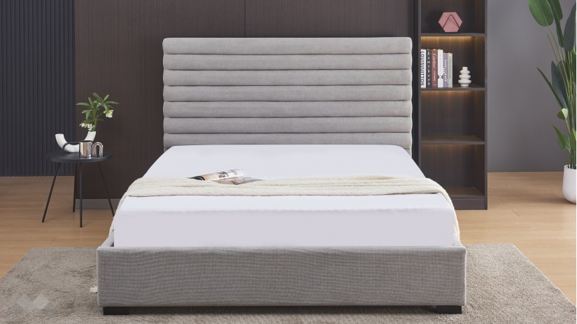 Тапицирана спалня 160/200 Зерина с включен матрак Sleep Nuvia 160/200 сив - изглед 2