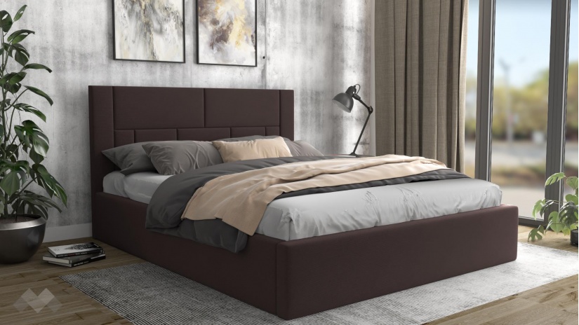 Тапицирана спалня 160/200 Биляна с включен матрак Бонел 160/200 кафяв - изглед 1 - МебелМаг Тапицирана спалня 160/200 Биляна с включен матрак Бонел 160/200 кафяв - изглед 1