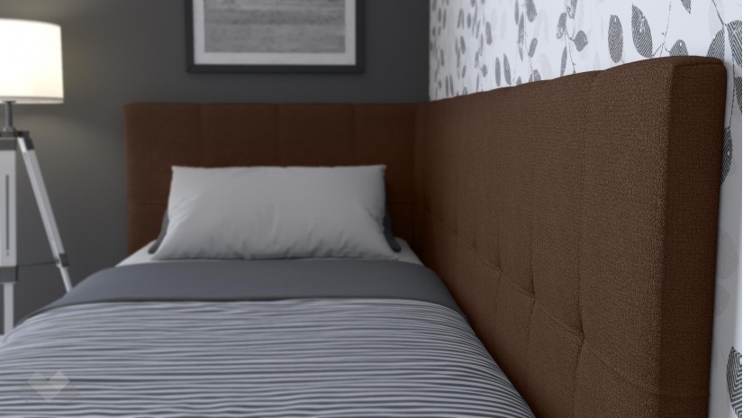 Тапицирано легло 90/200 Борко с включен матрак Бонел 90/200 кафяв - изглед 3 - МебелМаг Тапицирано легло 90/200 Борко с включен матрак Бонел 90/200 кафяв - изглед 3