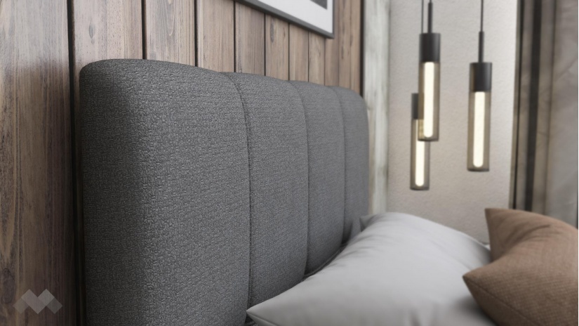 Тапицирано легло 90/200 Коко с включен матрак Бонел 90/200 сив - изглед 3