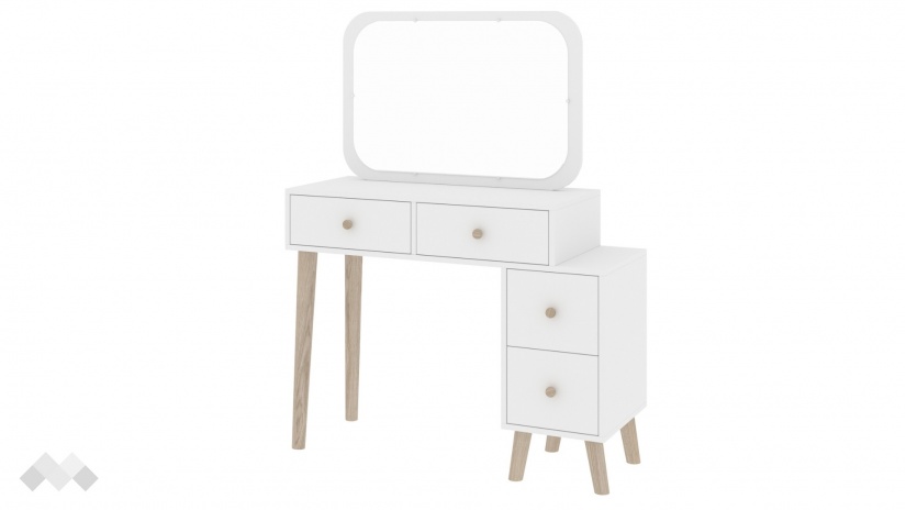 Тоалетка Аморе бял - изглед 1