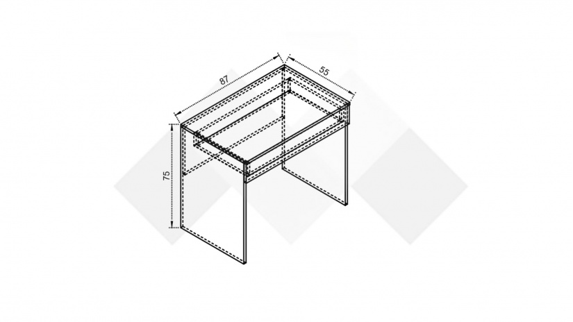 Тоалетка Комо орех селект тъмен с кашмир - изглед 2 - МебелМаг Тоалетка Комо орех селект тъмен с кашмир - изглед 2