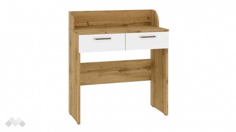 Тоалетка Моник златен дъб с бяло - изглед 2 - МебелМаг Тоалетка Моник златен дъб с бяло - изглед 2