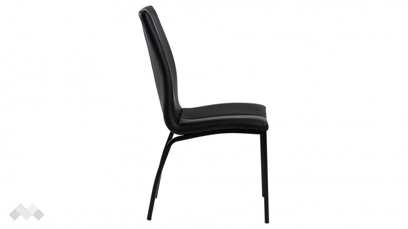 Трапезен стол Аска черен с черен мат - изглед 3 - МебелМаг Трапезен стол Аска черен с черен мат - изглед 3