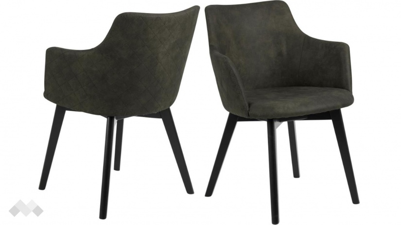 Трапезен стол Бенавио маслено зелен - изглед 2 - МебелМаг Трапезен стол Бенавио маслено зелен - изглед 2