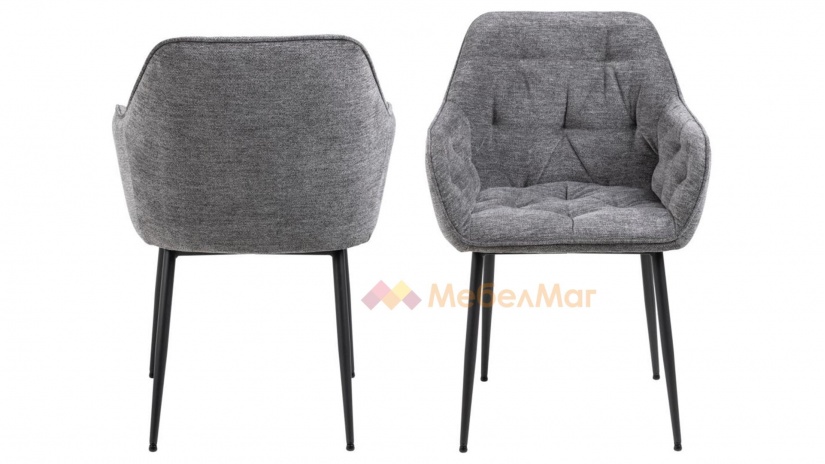 Трапезен стол Брук сив - изглед 2 - МебелМаг Трапезен стол Брук сив - изглед 2