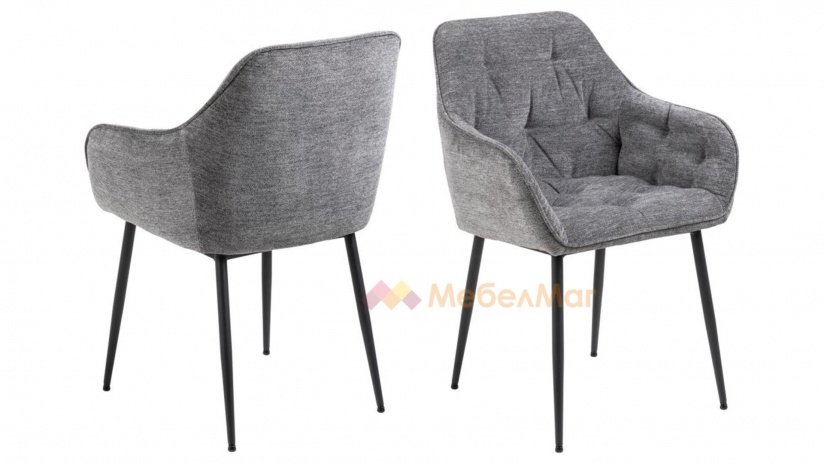 Трапезен стол Брук сив - изглед 1 - МебелМаг Трапезен стол Брук сив - изглед 1