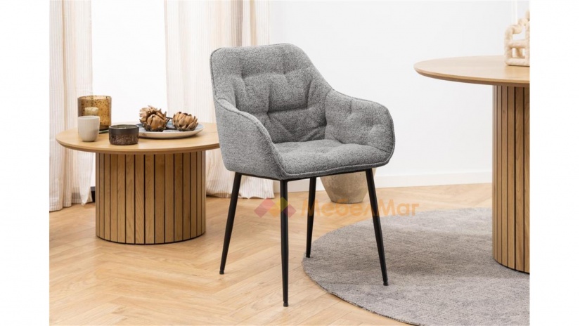 Трапезен стол Брук светло сив - изглед 4 - МебелМаг Трапезен стол Брук светло сив - изглед 4