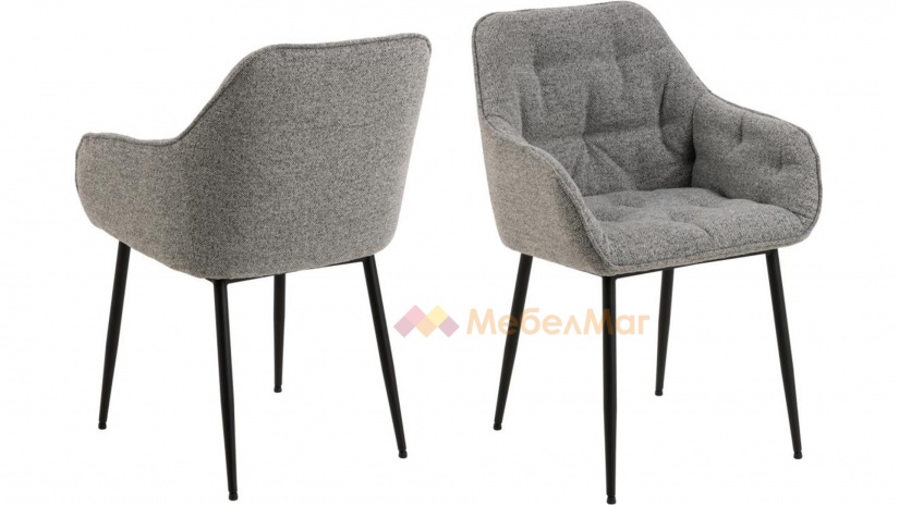 Трапезен стол Брук светло сив - изглед 1 - МебелМаг Трапезен стол Брук светло сив - изглед 1