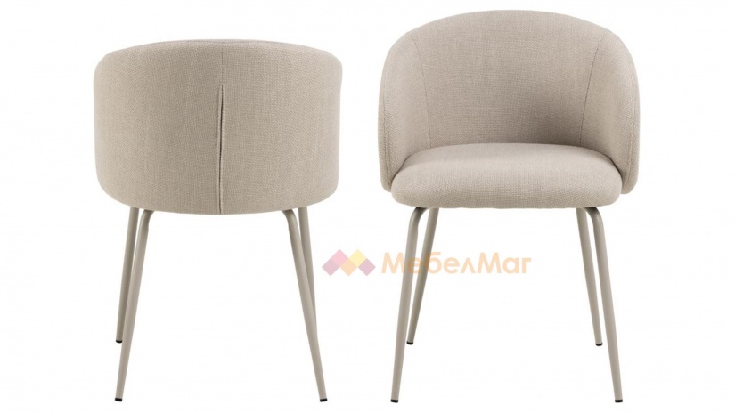 Трапезен стол Елинор бежов със сиво - изглед 2