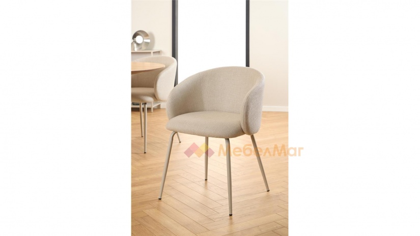 Трапезен стол Елинор бежов със сиво - изглед 4