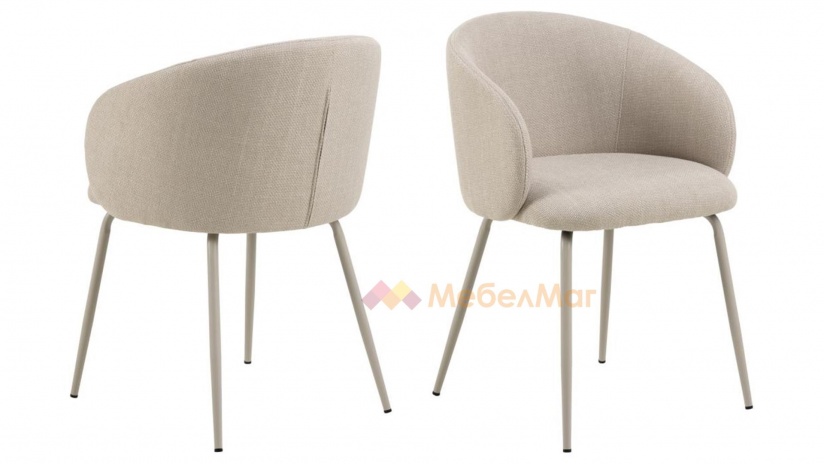 Трапезен стол Елинор бежов със сиво - изглед 1